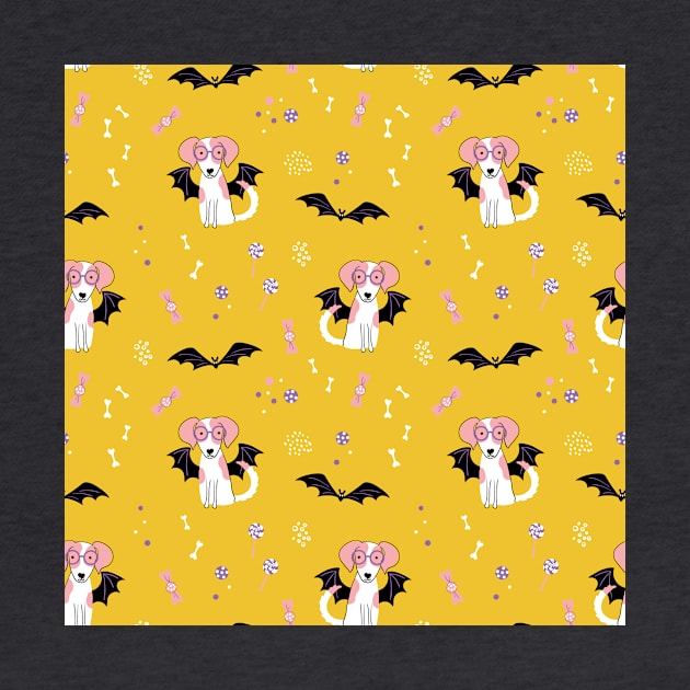 Cute print with a puppy in a bat costume by DanielK